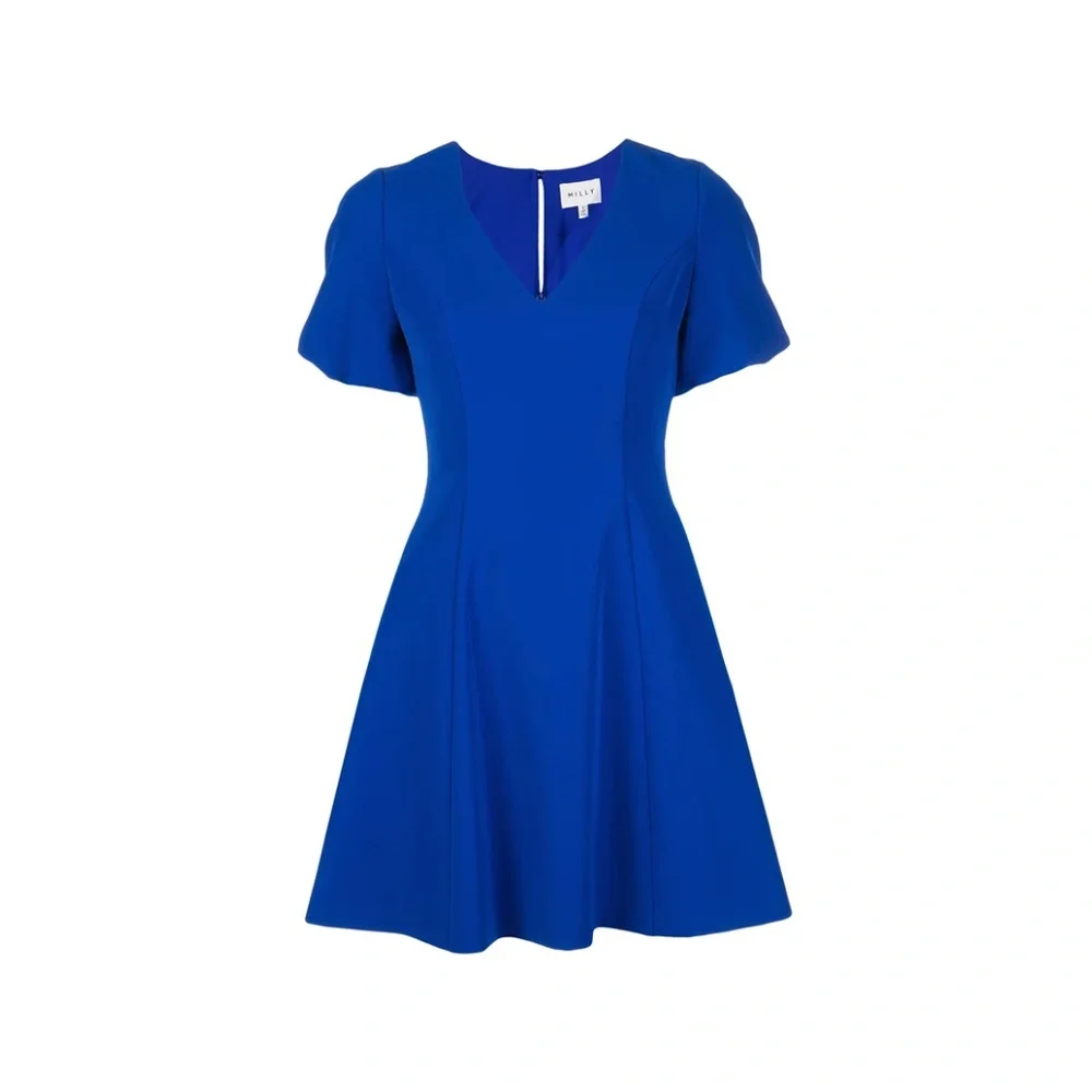 Milly Amelia Cady Dress In Cobalt Blue - Picture 1 of 16
